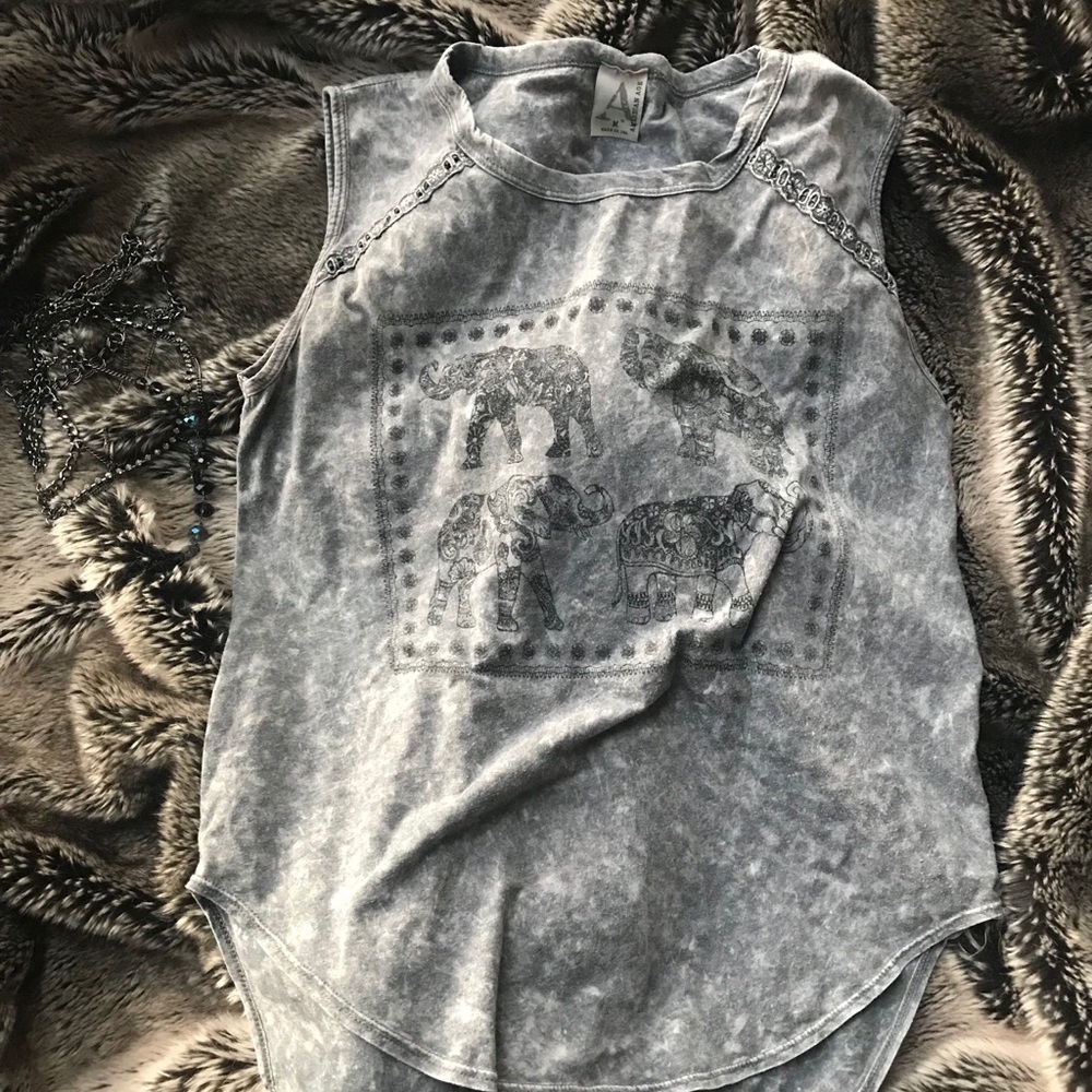 America Age Acid Wash Elephant Tank